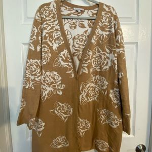 Issac Mizrahi Long Floral Cardigan